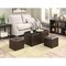 Convenience Concepts Designs4Comfort Sheridan Storage Bench with2 Side Ottomans, Espresso